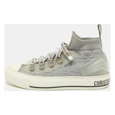 Dior Grey Cannage Knit Fabric Walk'n'Dior Sneakers Size