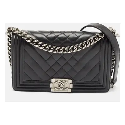 Chanel Black Quilted Leather Boy Flap Bag