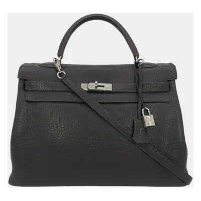 Hermes Togo Kelly Retourne Chocolate Brown Silver Pdh