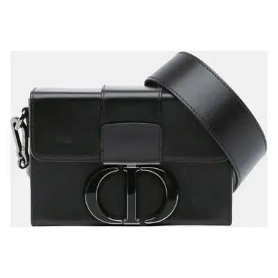 Dior Black Leather Micro Montaigne Flap Shoulder Bag