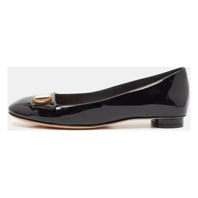 Dior Black Patent Leather C'est Logo Ballet Flats Size