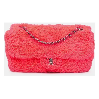 Chanel Pink Medium Quilted Terry Cloth Coco Beach Flap