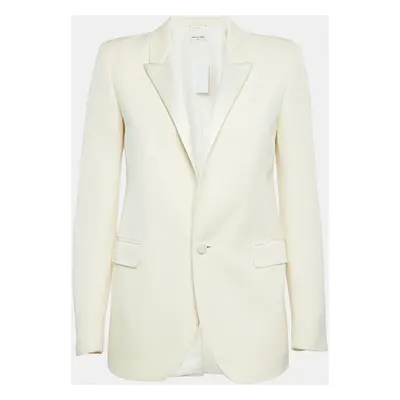 Saint Laurent Paris Cream Wool Single-Breasted Blazer