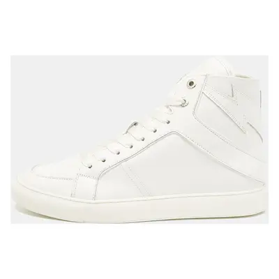 Zadig & Voltaire White Leather Flash High Top Sneakers Size