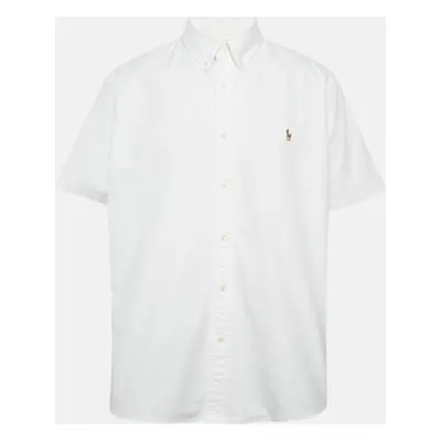 Polo Ralph Lauren White Cotton Half Sleeve Button Down Shirt