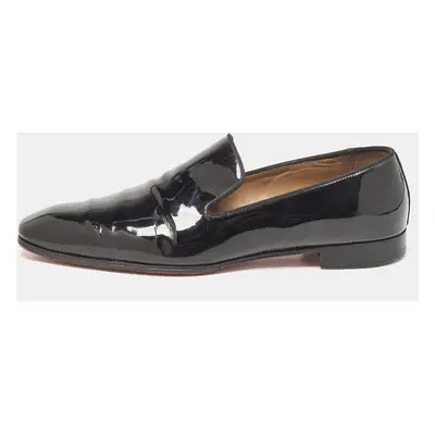 Christian Louboutin Black Patent Leather Dandelion Smoking Slippers Size