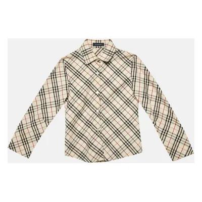 Burberry Kids Beige Vintage Checked Cotton Shirt Size Yrs