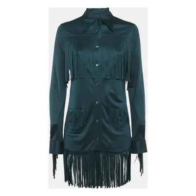 Maison Martin Margiela Green Jersey Silk Fringed Shirt