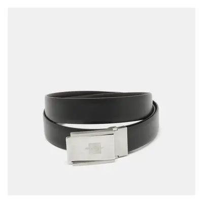 Salvatore Ferragamo Black/Dark Brown Leather Cut to Size Buckle Belt