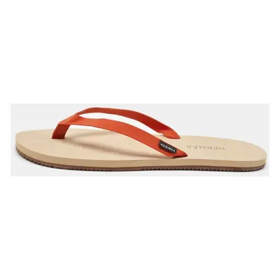 Hermes Orange Fabric Flat Beach Sandals Size