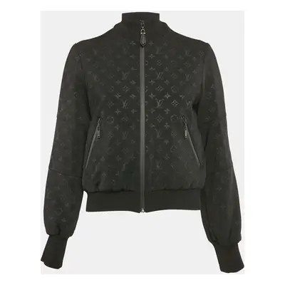 Louis Vuitton Black Logo Jacquard Knit Zip-Up Jacket