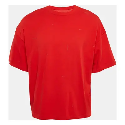 Jacquemus x Nike Red Logo Embossed Crew-Neck Oversized T-Shirt