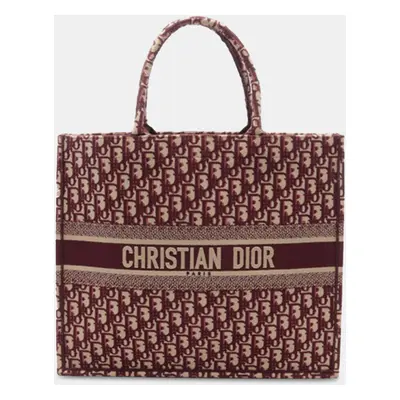 Dior Red Large Oblique Canvas Book Tote