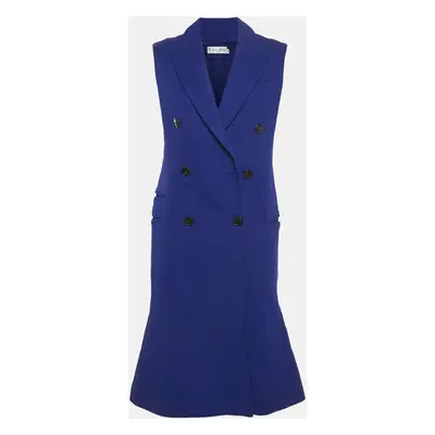 Dior Blue Wool Double Breasted Sleeveless Coat