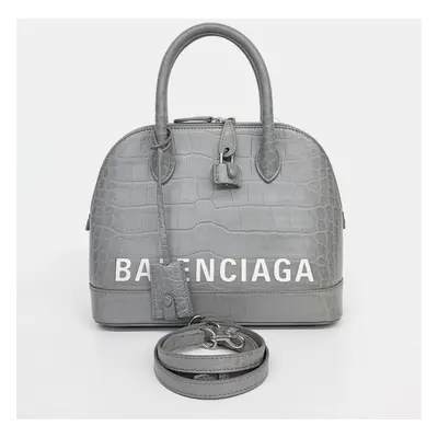 Balenciaga Grey Leather Bill Top Handle Bag