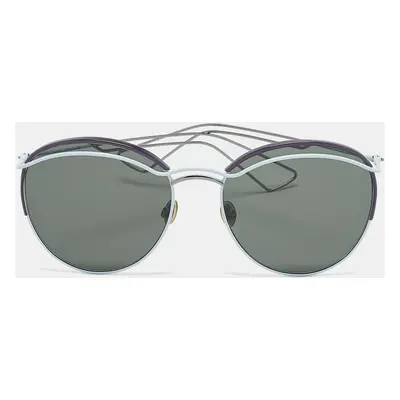 Dior Light Blue/Purple DiorRound Frame Aviator Sunglasses