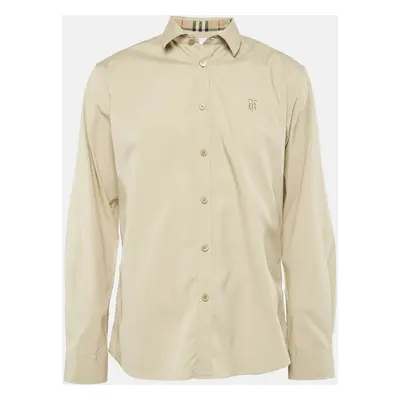 Burberry Beige Stretch Poplin Long Sleeve Shirt