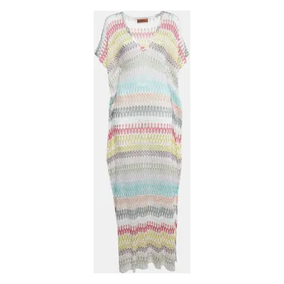 Missoni Mare Multicolor Chevron Knit Cover-Up Maxi Kaftan Dress