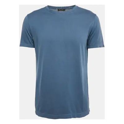 Loro Piana Blue Cotton Crew Neck T-Shirt