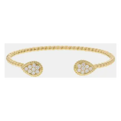 Boucheron 18K Yellow Gold and Diamond Serpent Boheme Twin Motif Bangle Bracelet