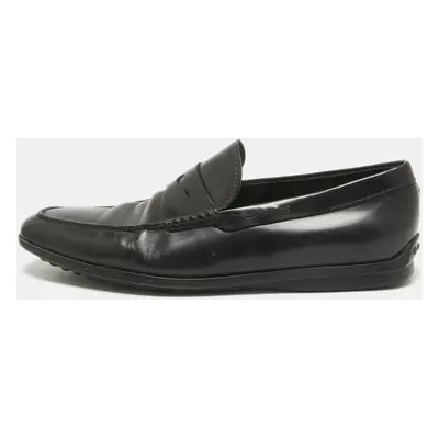 Tod's Black Leather Slip On Loafers Size