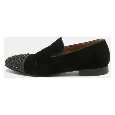 Christian Louboutin Black Velvet Spooky Spikes Smoking Slippers Size