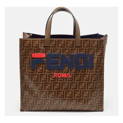 Fendi Brown Zucca Coated Canvas Mania Shopper Tote