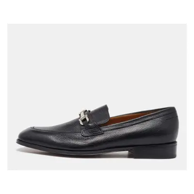 Salvatore Ferragamo Black Leather Gancini Loafers Size 41.5