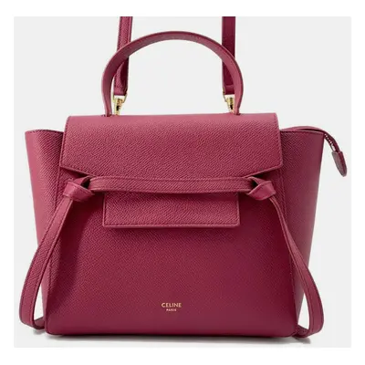 Celine Bordeaux Leather Nano Belt Bag