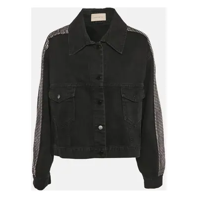 Christopher Kane Black Stud Detail Denim Jacket