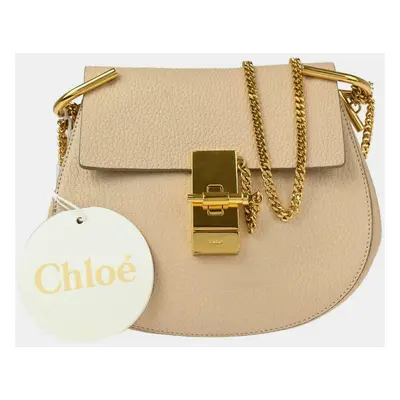 Chloe Beige Drew Chain Shoulder Bag