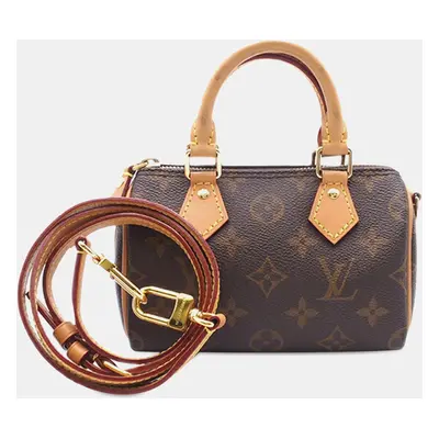 Louis Vuitton Brown Monogram Nano Speedy Bandouliere