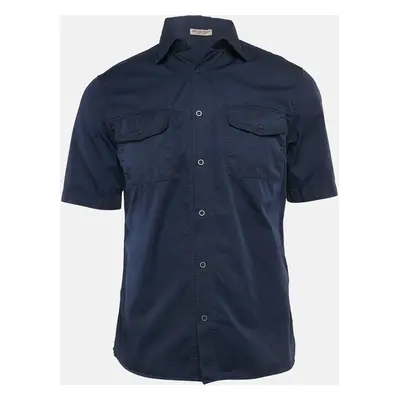 Bottega Veneta Blue Cotton Short Sleeve Shirt