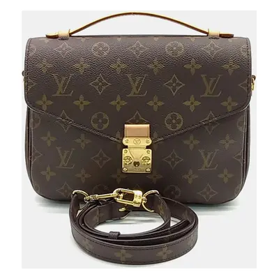 Louis Vuitton Brown Coated Canvas Monogram Pochette Metis bag