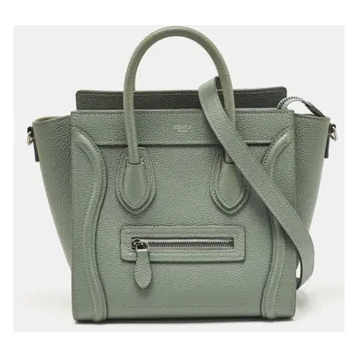 Celine Mint Green Leather Nano Luggage Tote