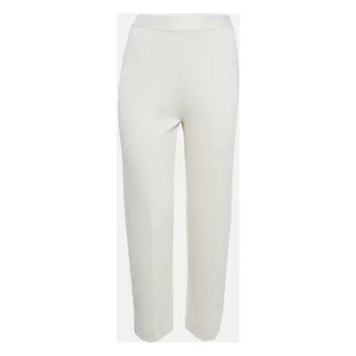 Loro Piana Ivory Stretch Knit Trousers