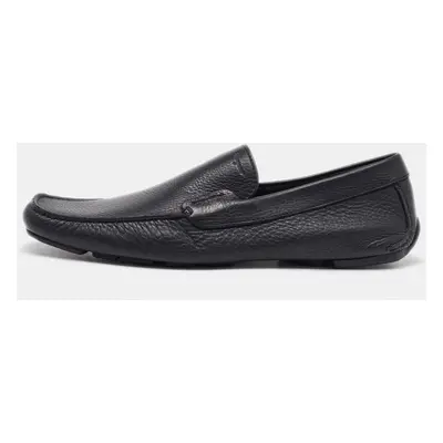 Salvatore Ferragamo Black Leather Gardel Slip On Loafers Size 41.5