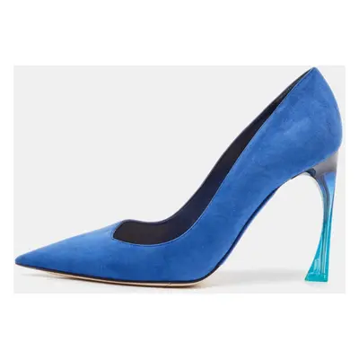 Dior Blue Suede Pointed Toe Ombre Heel Pumps Size