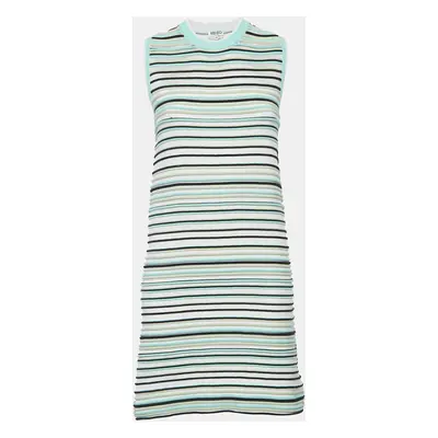 Kenzo Green Stripe Textured Knit Mini Dress