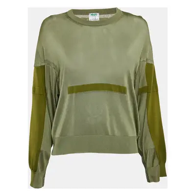 Kenzo Green Knit Button Detail Sweatshirt