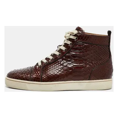 Christian Louboutin Brown Python Louis High Top Sneakers Size 43.5