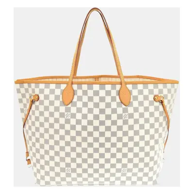 Louis Vuitton White Damier Azur Canvas Neverfull GM Tote Bag