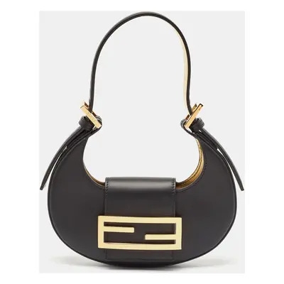 Fendi Black Leather Mini Cookie Hobo