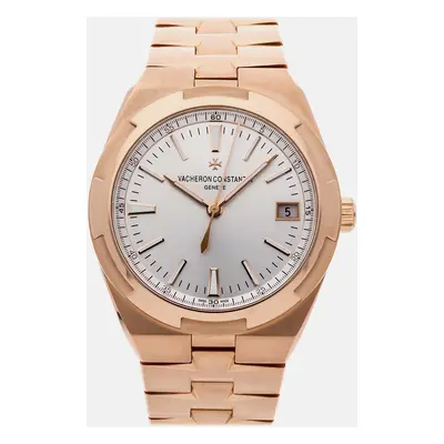 Vacheron Constantin Silver 18k Rose Gold Overseas 4500V/000R-B127 Automatic Men's Wristwatch mm