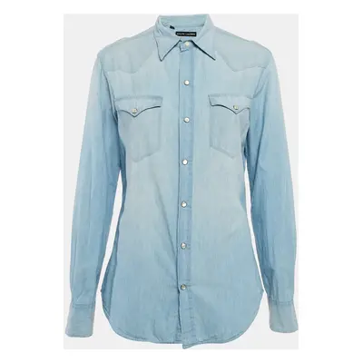 Ralph Lauren Blue Faded Denim Long Sleeve Shirt