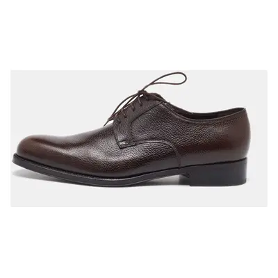 Salvatore Ferragamo Dark Brown Leather Lace Up Derby Size 41.5