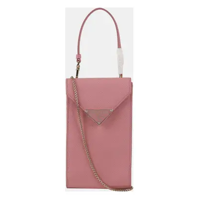 Prada Mini Pink Saffiano Leather Crossbody Bag