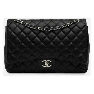 Chanel Black Maxi Lambskin Classic Double Flap Bag