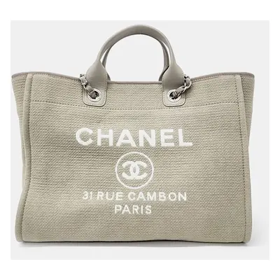 Chanel Grey Canvas Deauville tote bag