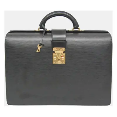 Louis Vuitton Black/Noir Epi Leather Serviette Fermoir Briefcase